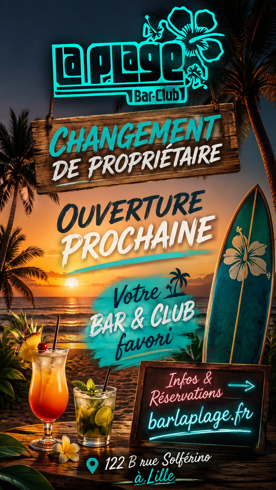 BAR LA PLAGE Réouverture Changement de propriétaire Solférino Lille Sortir OVS EDS soirées étudiantes Lille